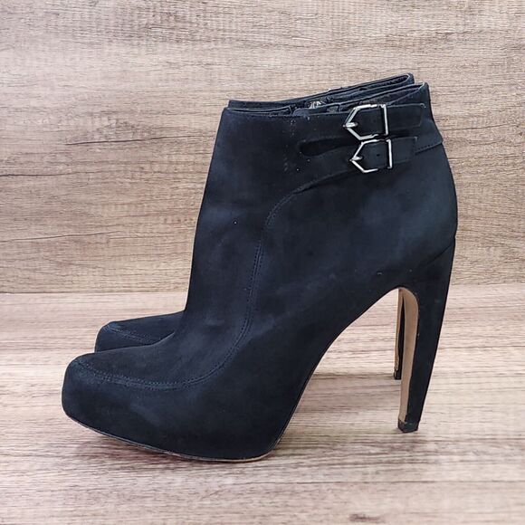 Sam Edelman Kit Women's Size 8.5M Black Suede Ankle Booties (READ) - Picture 3 of 13